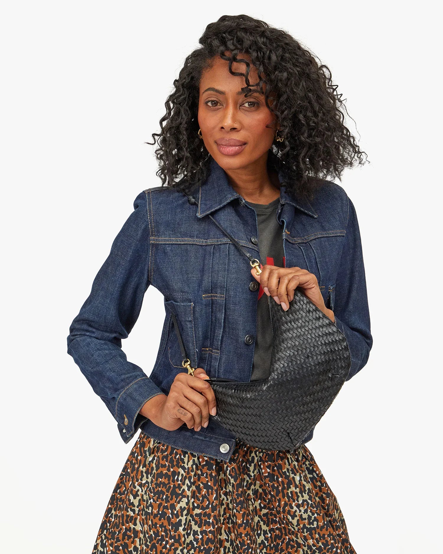 Lune in Black Woven Zig Zag