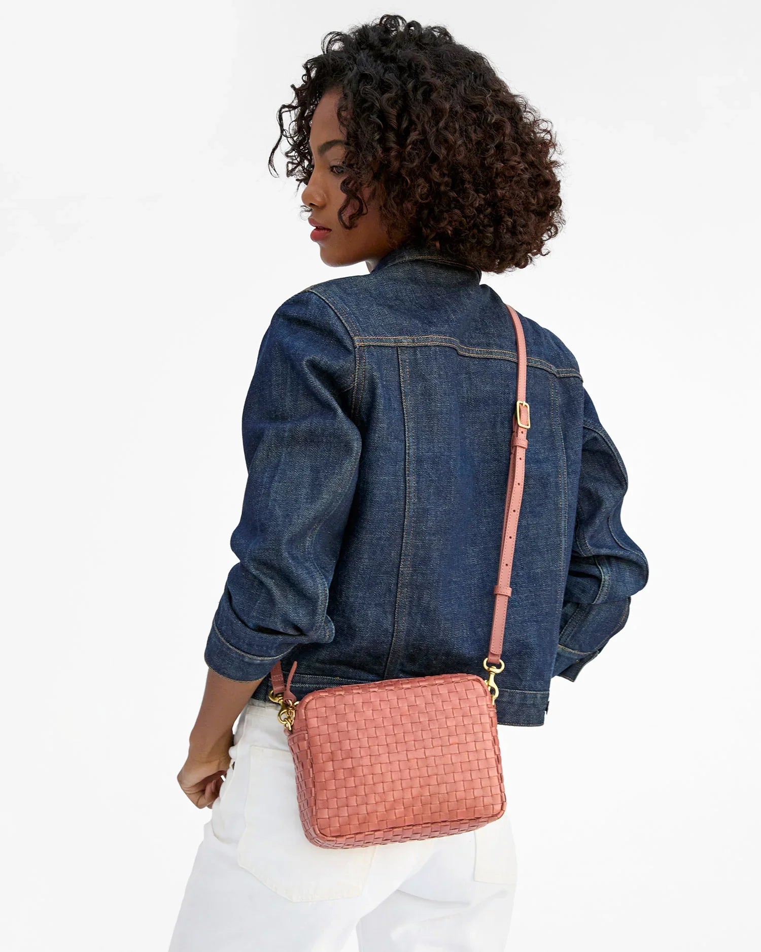 Midi Sac in Rose Clay Woven Checker