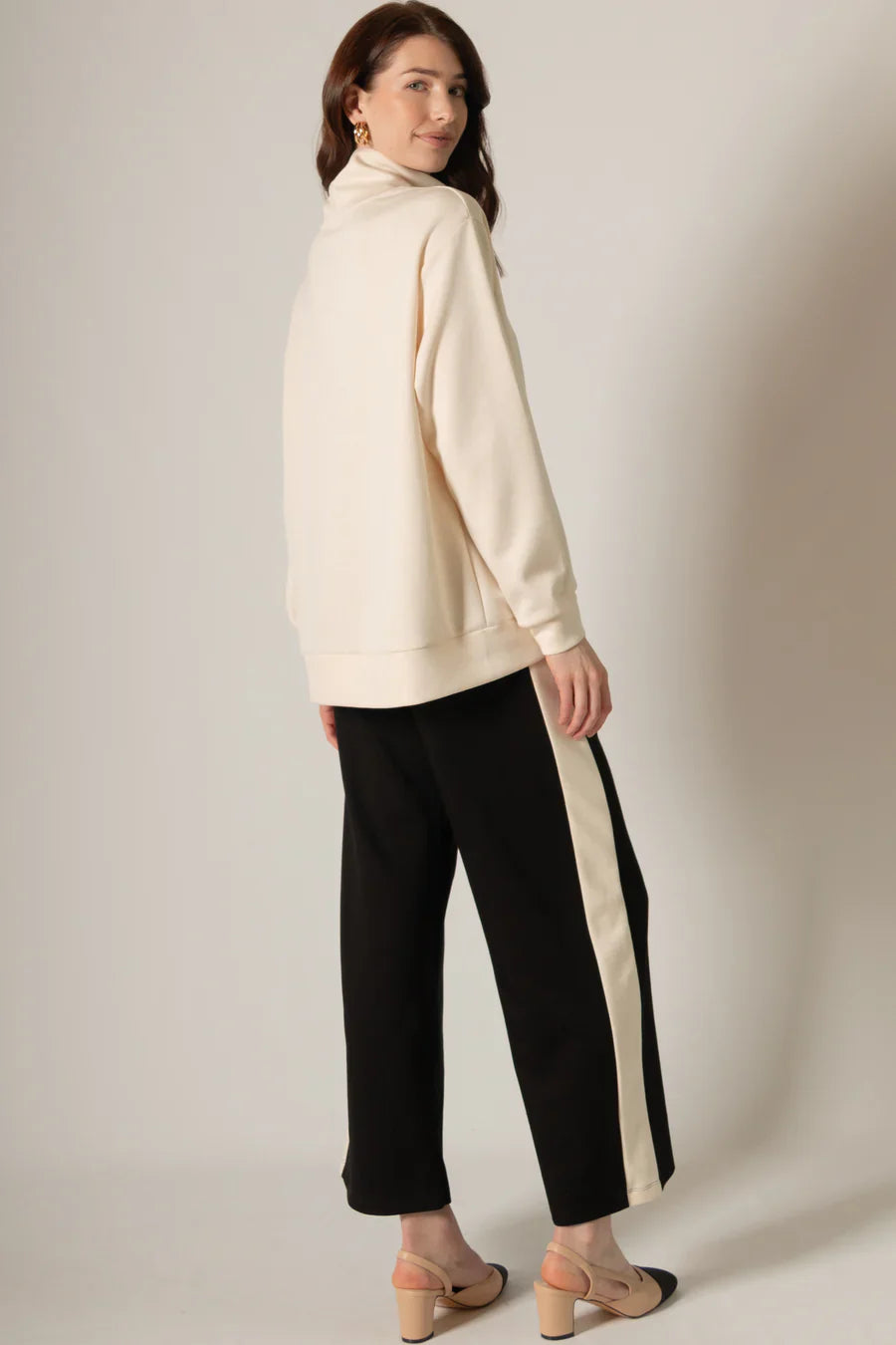 Lula Side Stripe Wide Leg Pants in Black