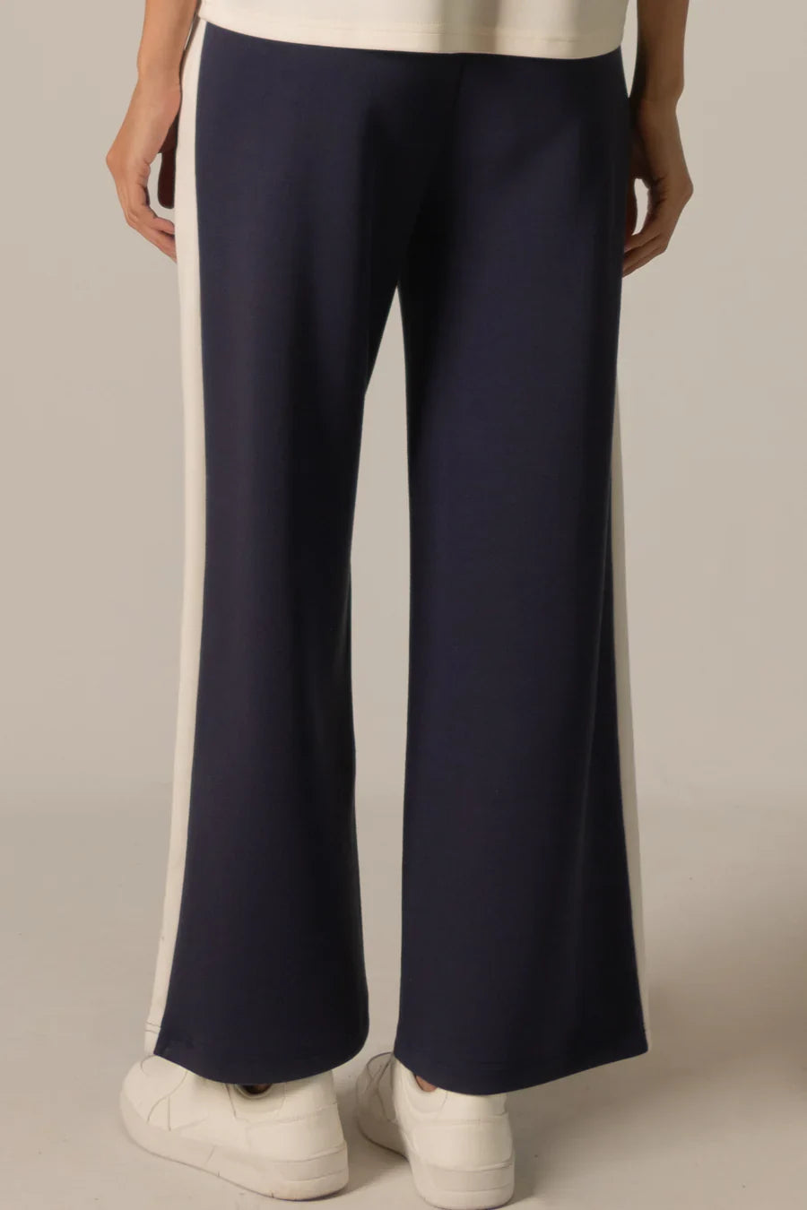 Lula Side Stripe Wide Leg Pants in Navy