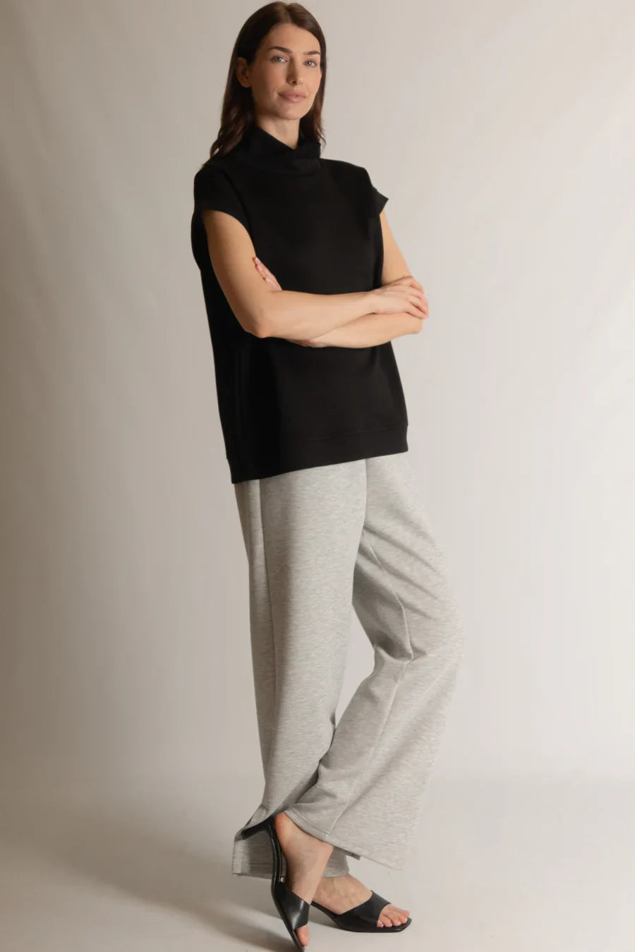 Elison Mock Neck Top in Black