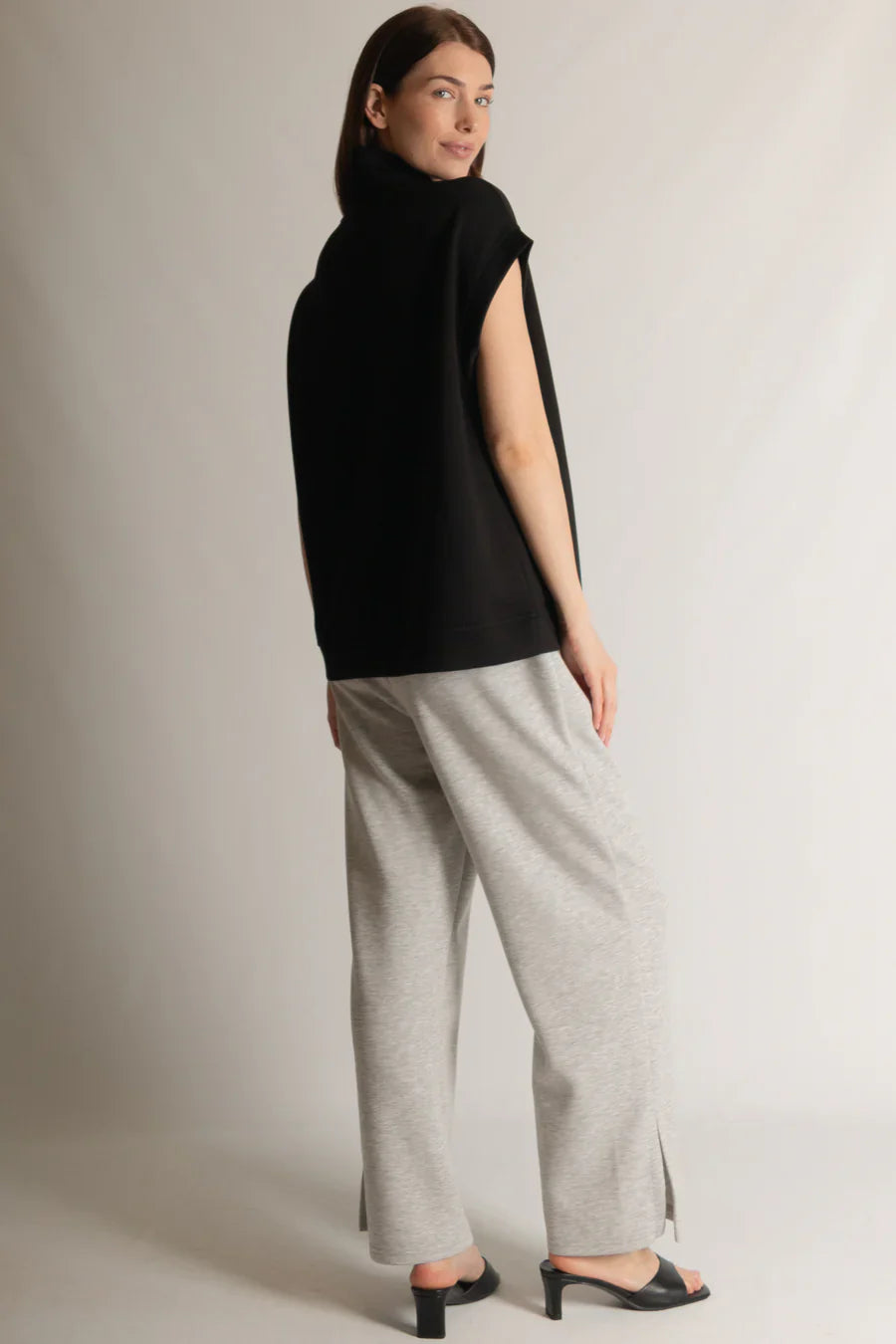 Elison Mock Neck Top in Black