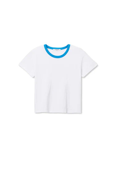 Billie Tee in White/Cobalt