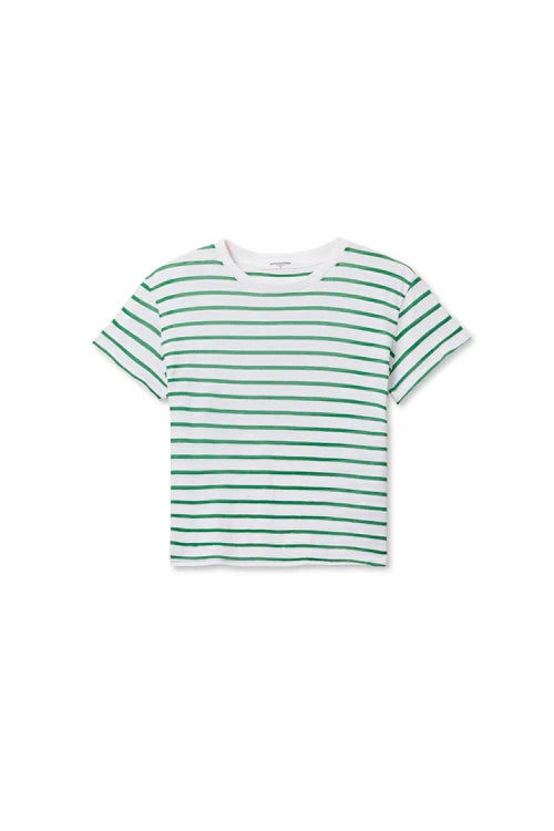Everett Stripe Tee in Grass Stripe