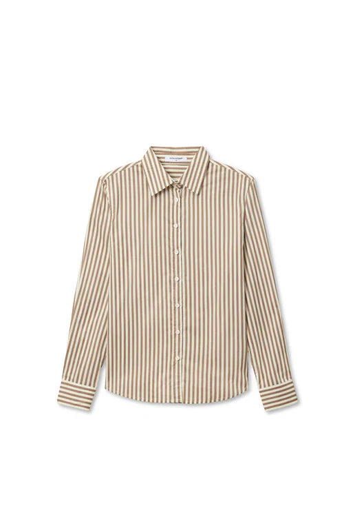 Gisele Button Down in Mocha Stripe