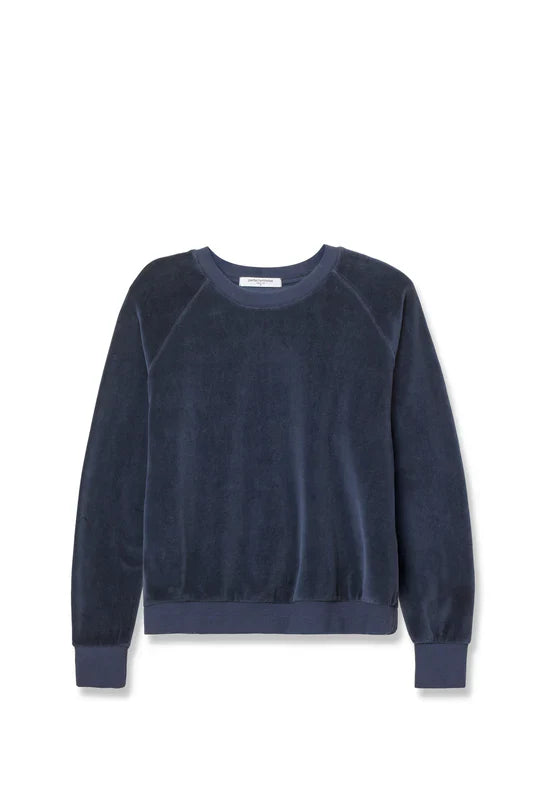 Stella Velour Crewneck Sweatshirt in Navy