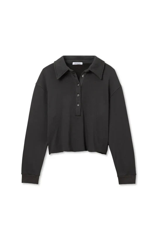 Vinny Collared Sweatshirt in Vintage Black