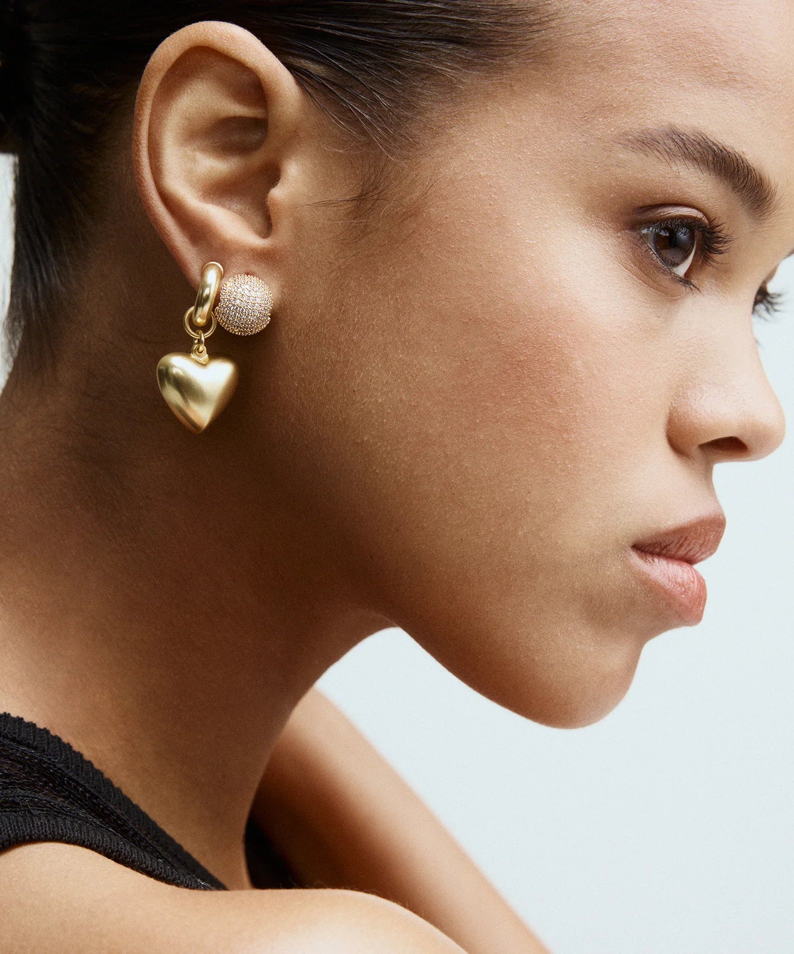 The Puffy Heart Gold Earrings