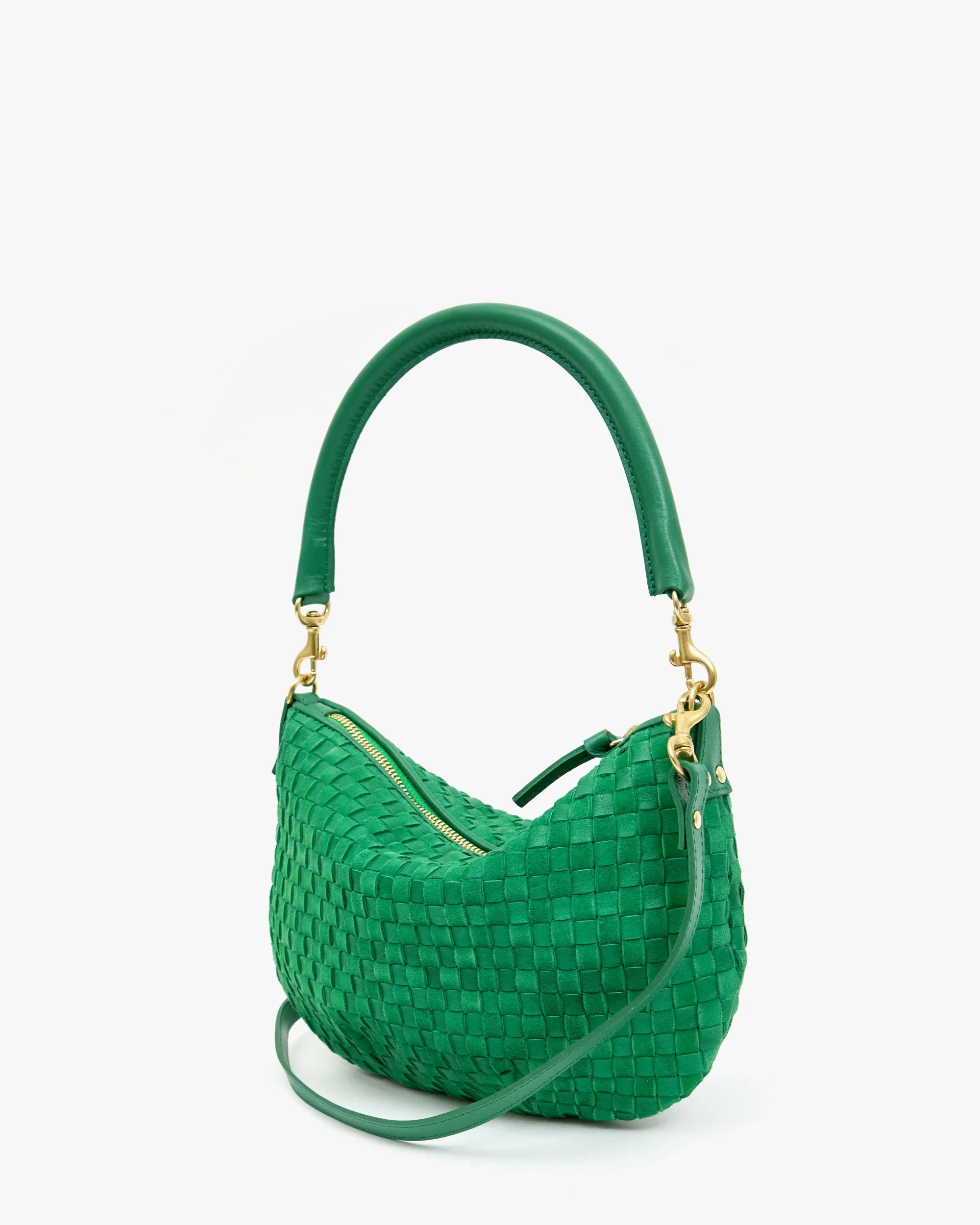 Petit Moyen Messenger in Grass Leather/Suede Woven Checker
