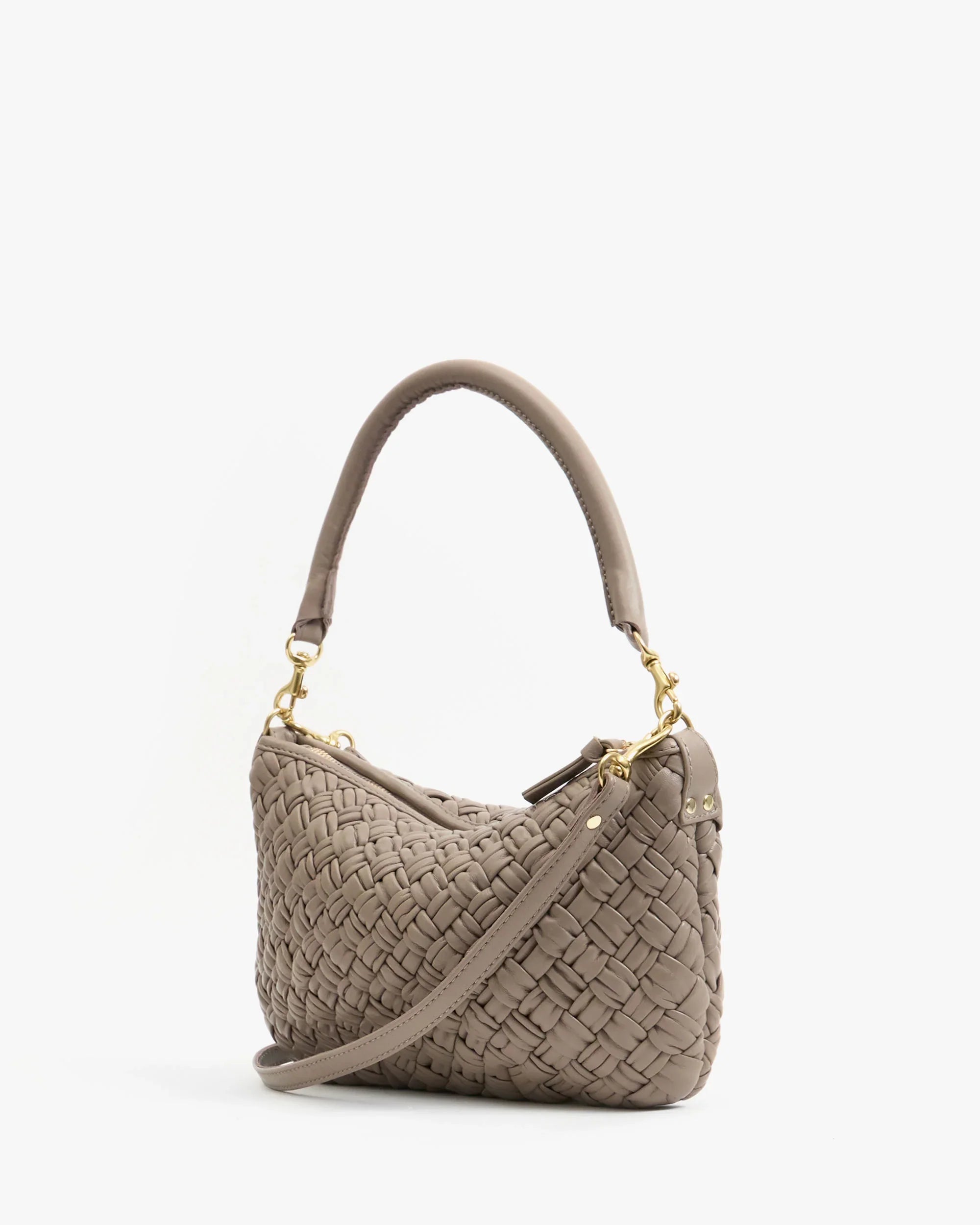 Petit Moyen in Dove Puffy Woven Nappa