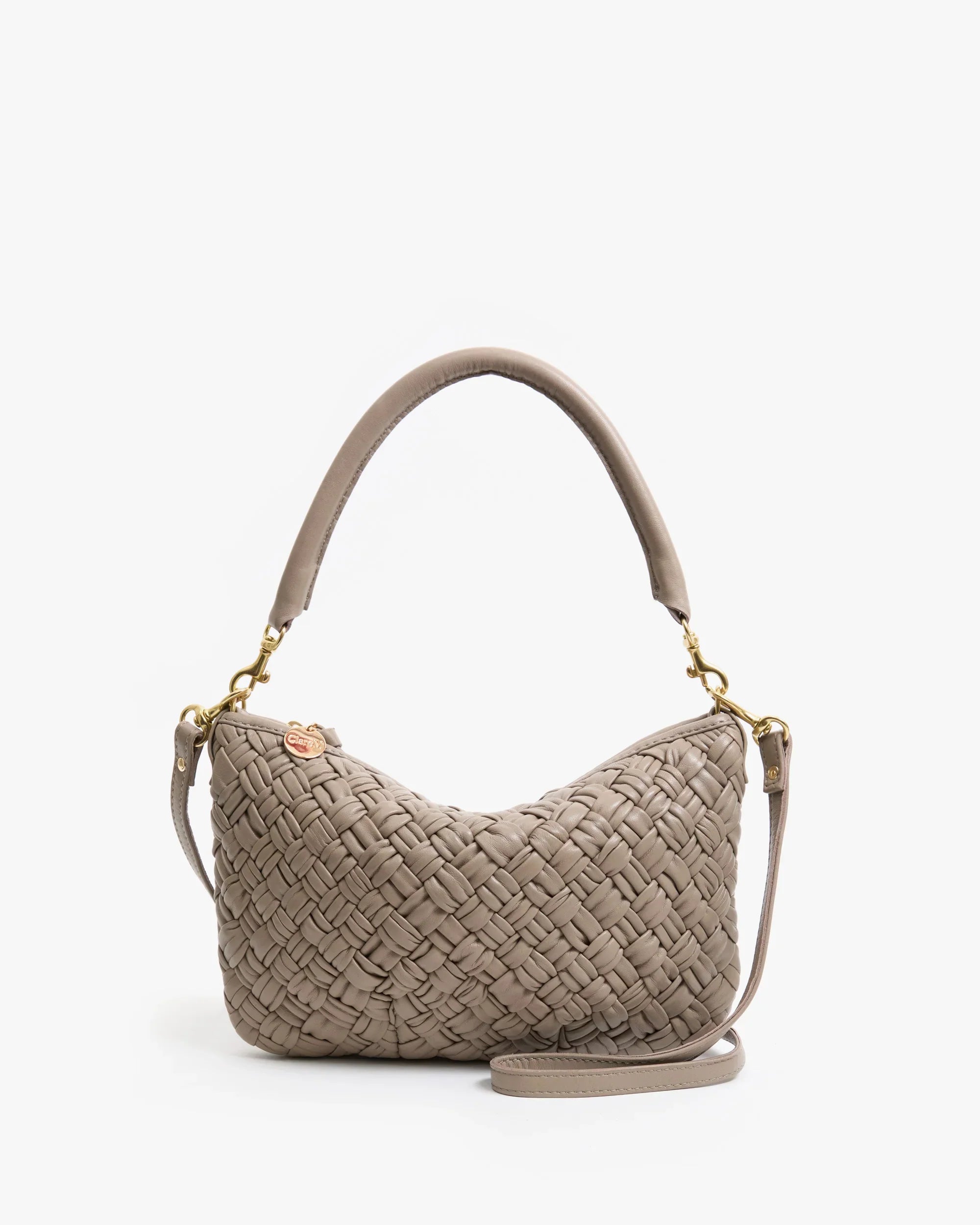 Petit Moyen in Dove Puffy Woven Nappa