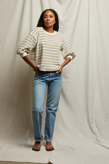 Roxy Sweatshirt in Cobalt/Sugar Stripe