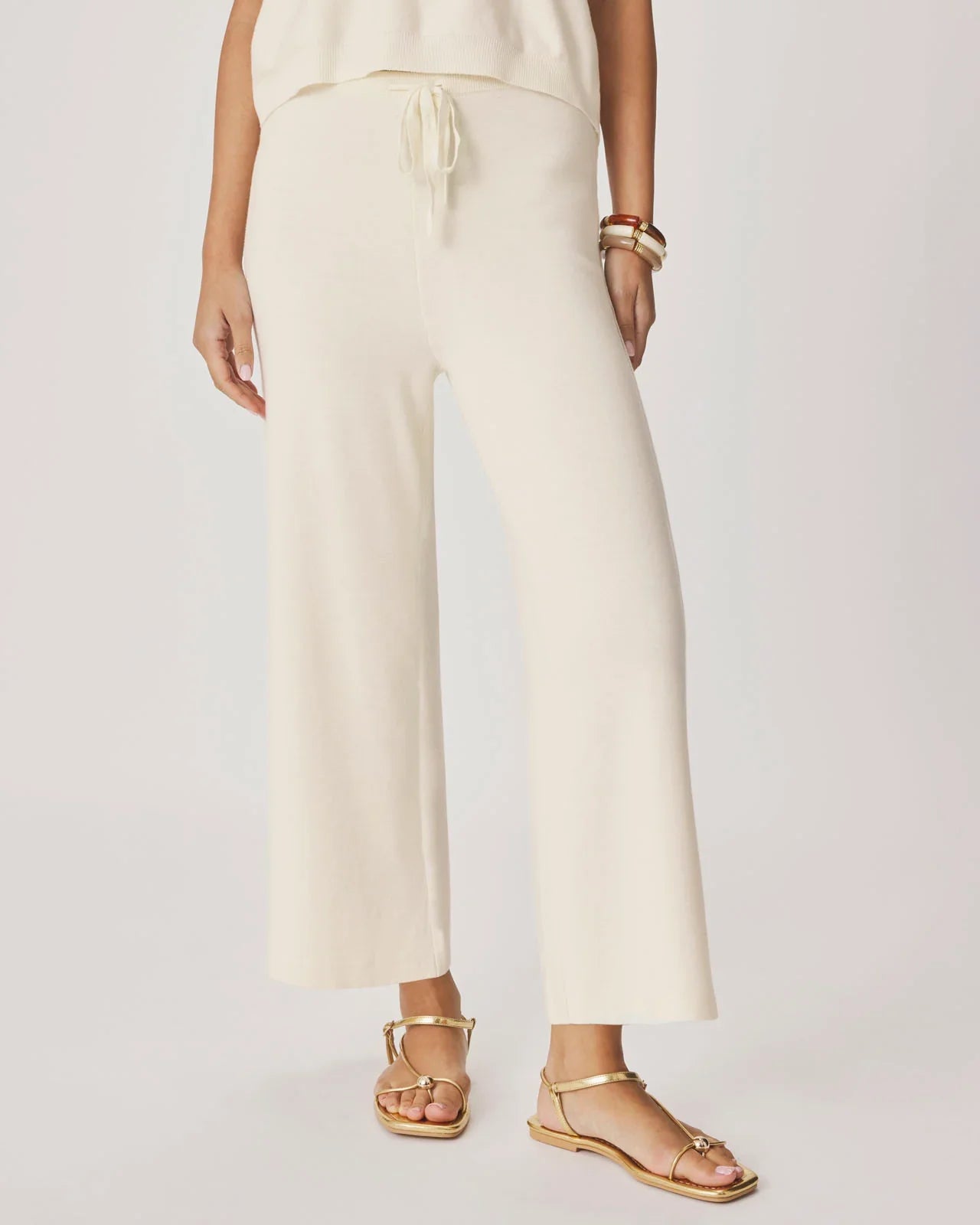 Christa Crop Sweater Pant in Shell