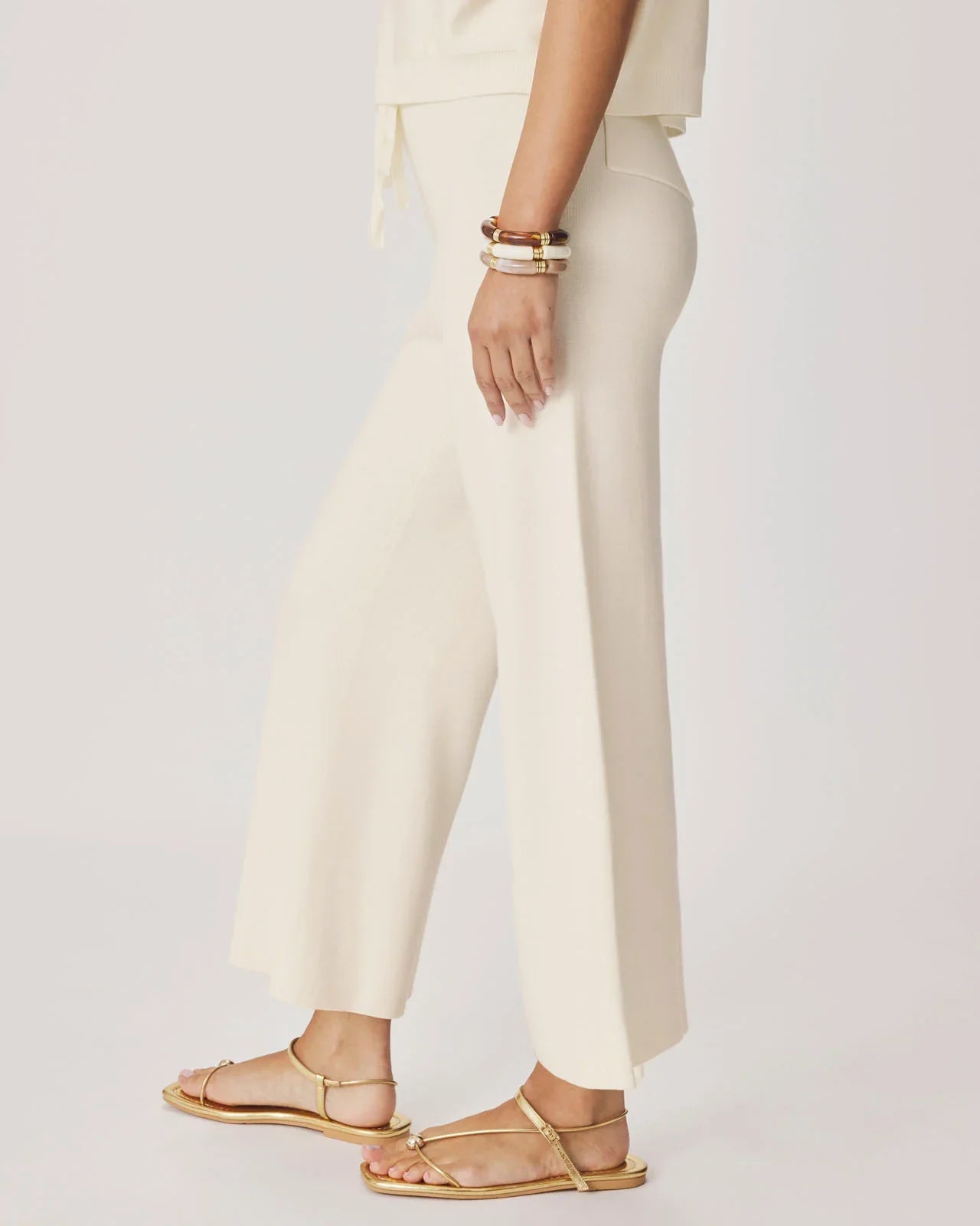 Christa Crop Sweater Pant in Shell