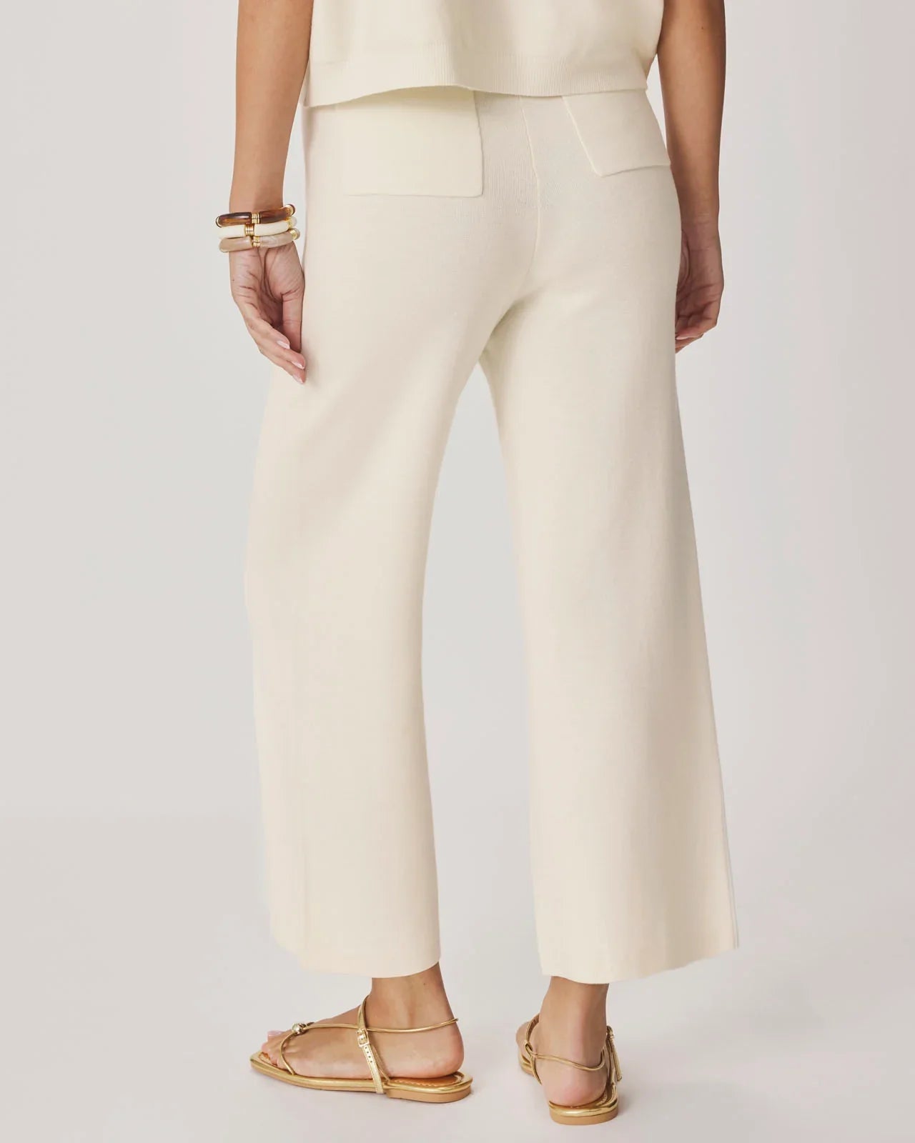 Christa Crop Sweater Pant in Shell