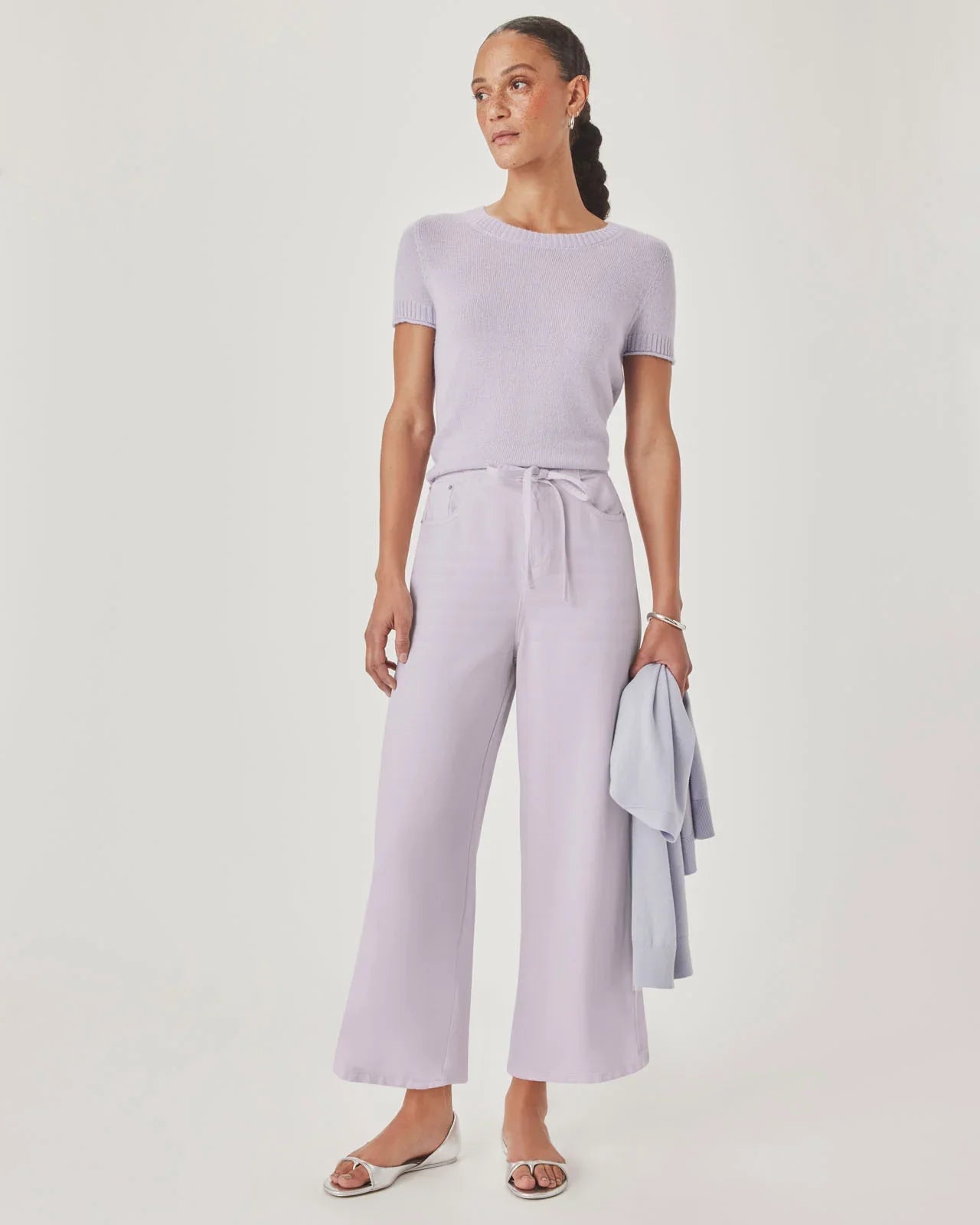 Lounge Denim Crop Pant in Lavender
