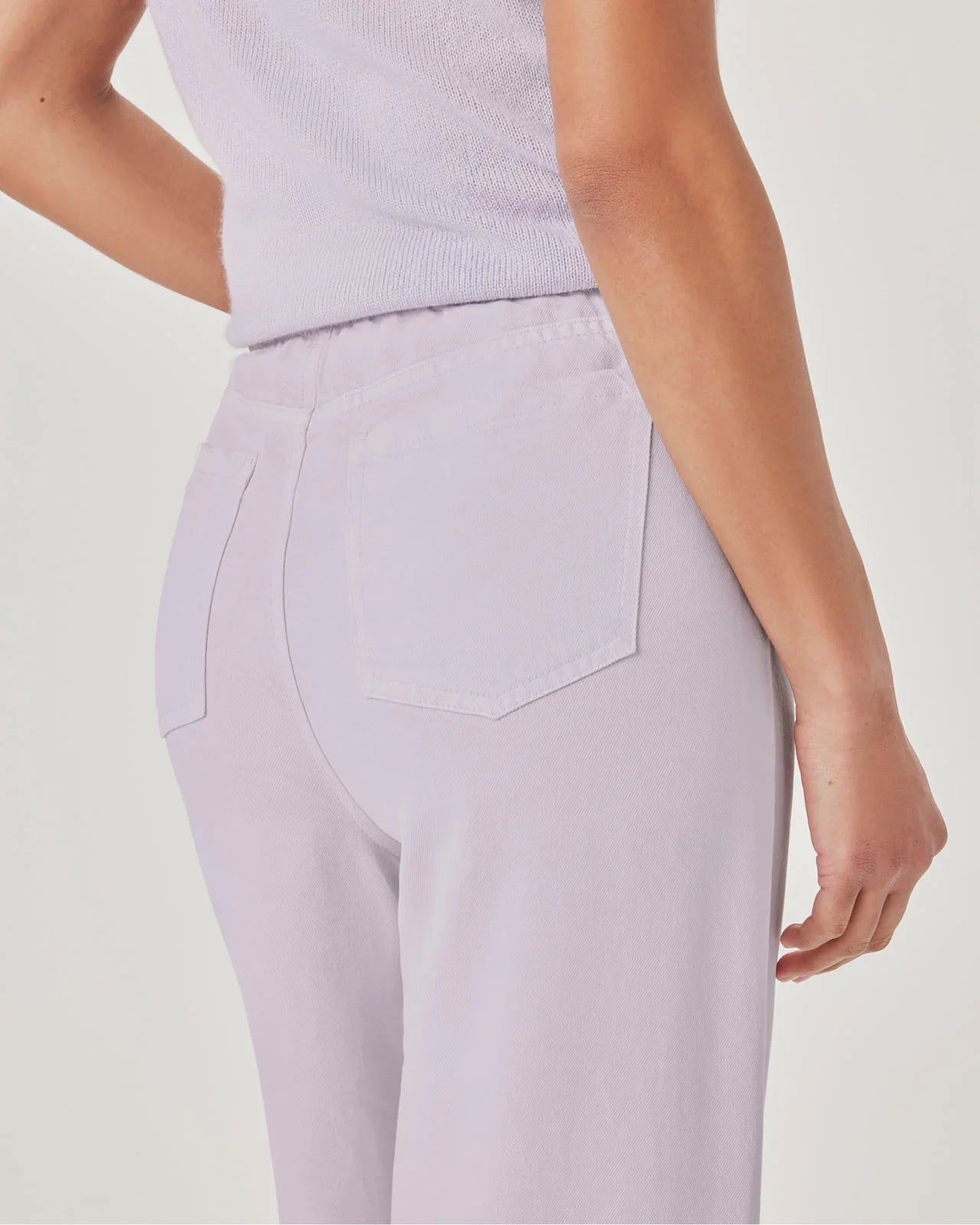 Lounge Denim Crop Pant in Lavender