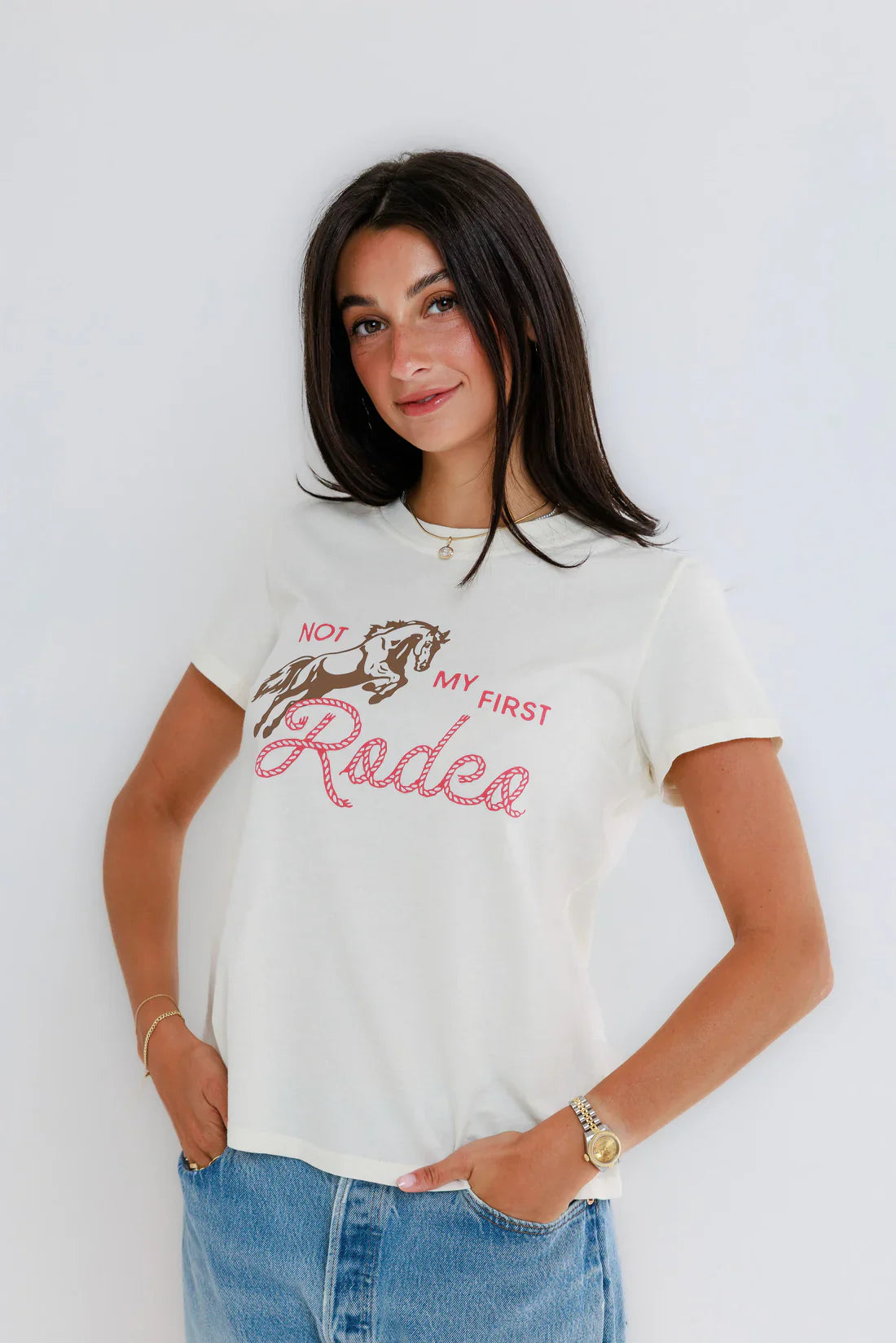 Not My First Rodeo Tee in Off White