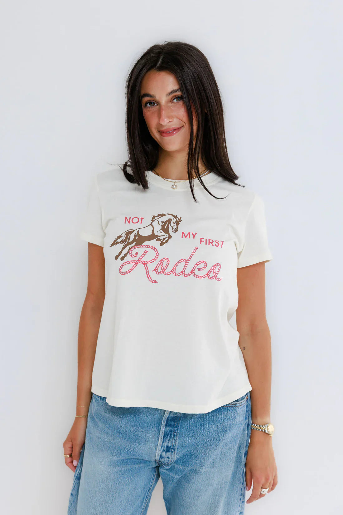 Not My First Rodeo Tee in Off White