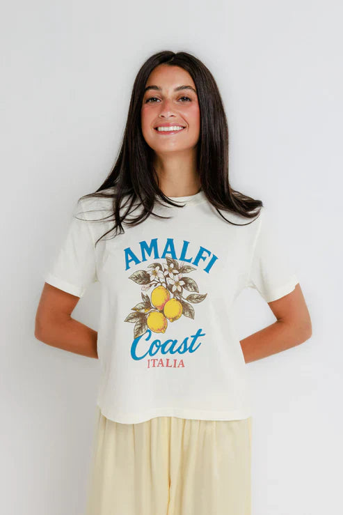 Amalfi Coast Italia Everyday Tee in Off White