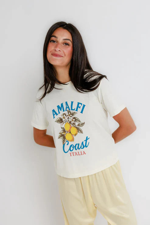 Amalfi Coast Italia Everyday Tee in Off White