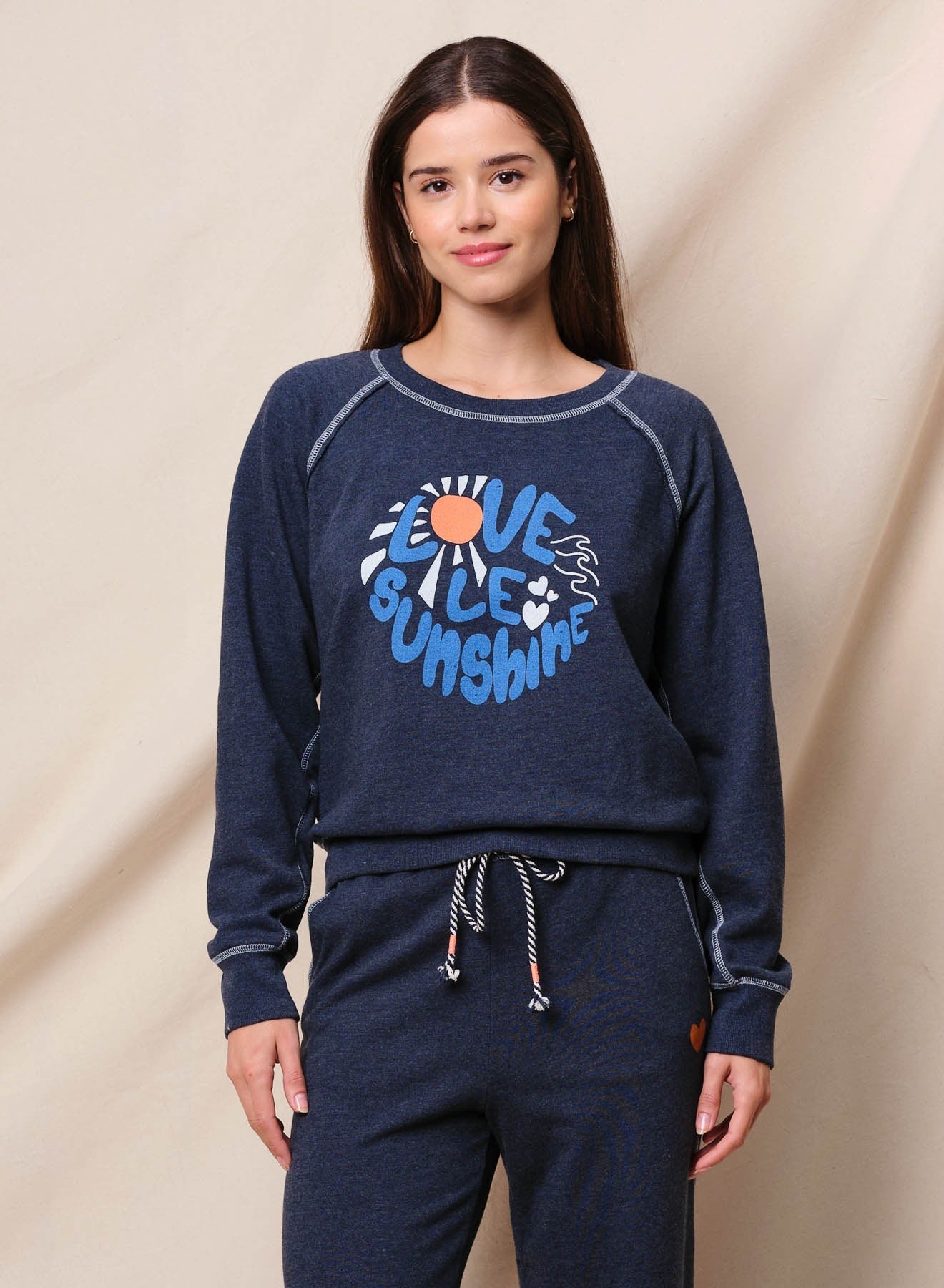 Raglan Sweatshirt Sunshine in Deep Navy