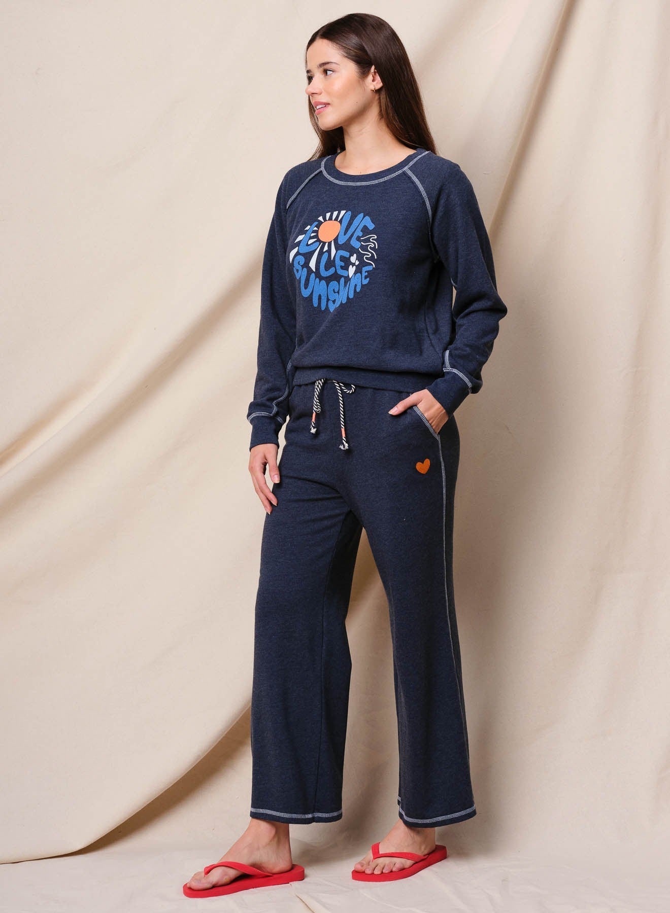 Raglan Sweatshirt Sunshine in Deep Navy