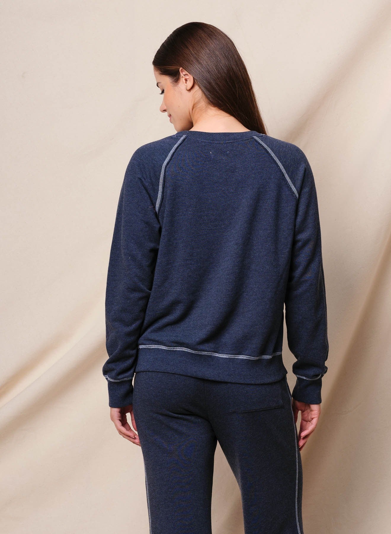 Raglan Sweatshirt Sunshine in Deep Navy