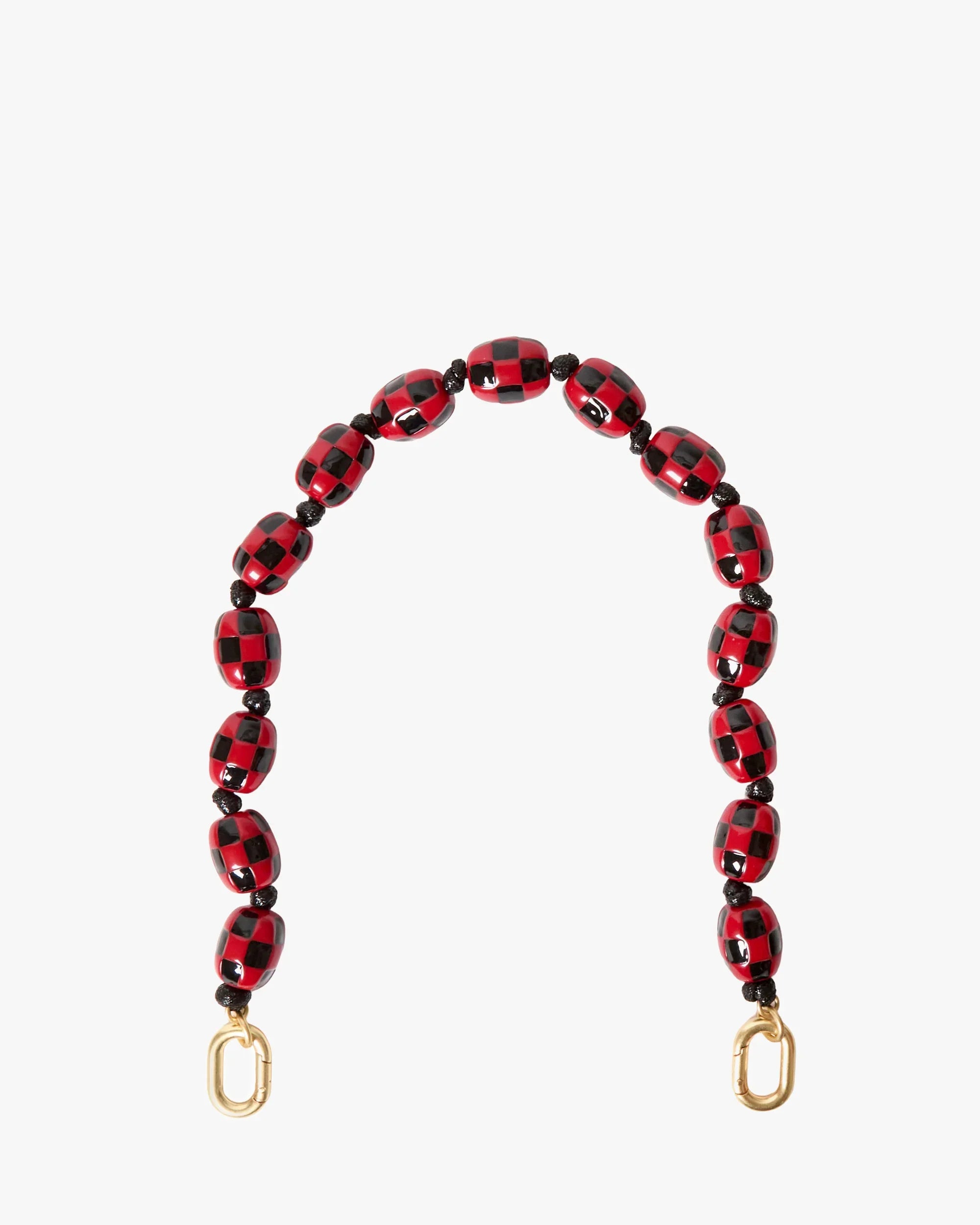 Shortie Strap in Black/Red Checker