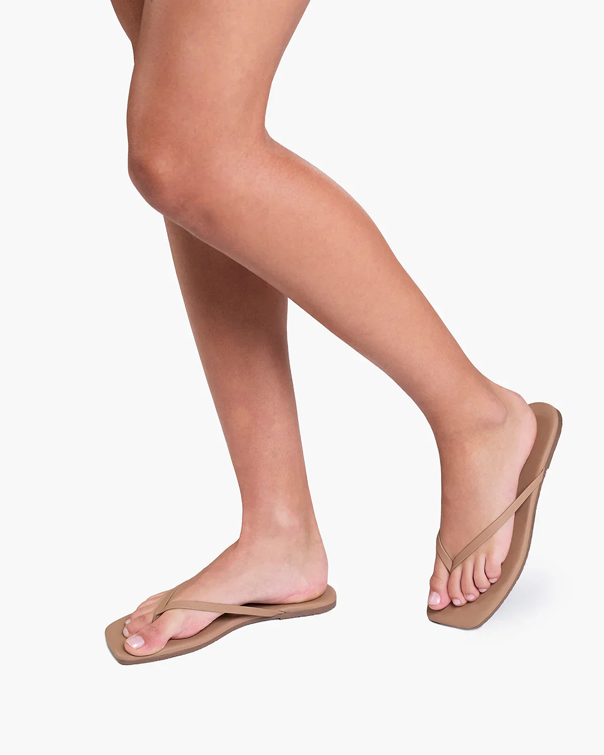 Square Toe Lily Flip Flop in Cocobutter