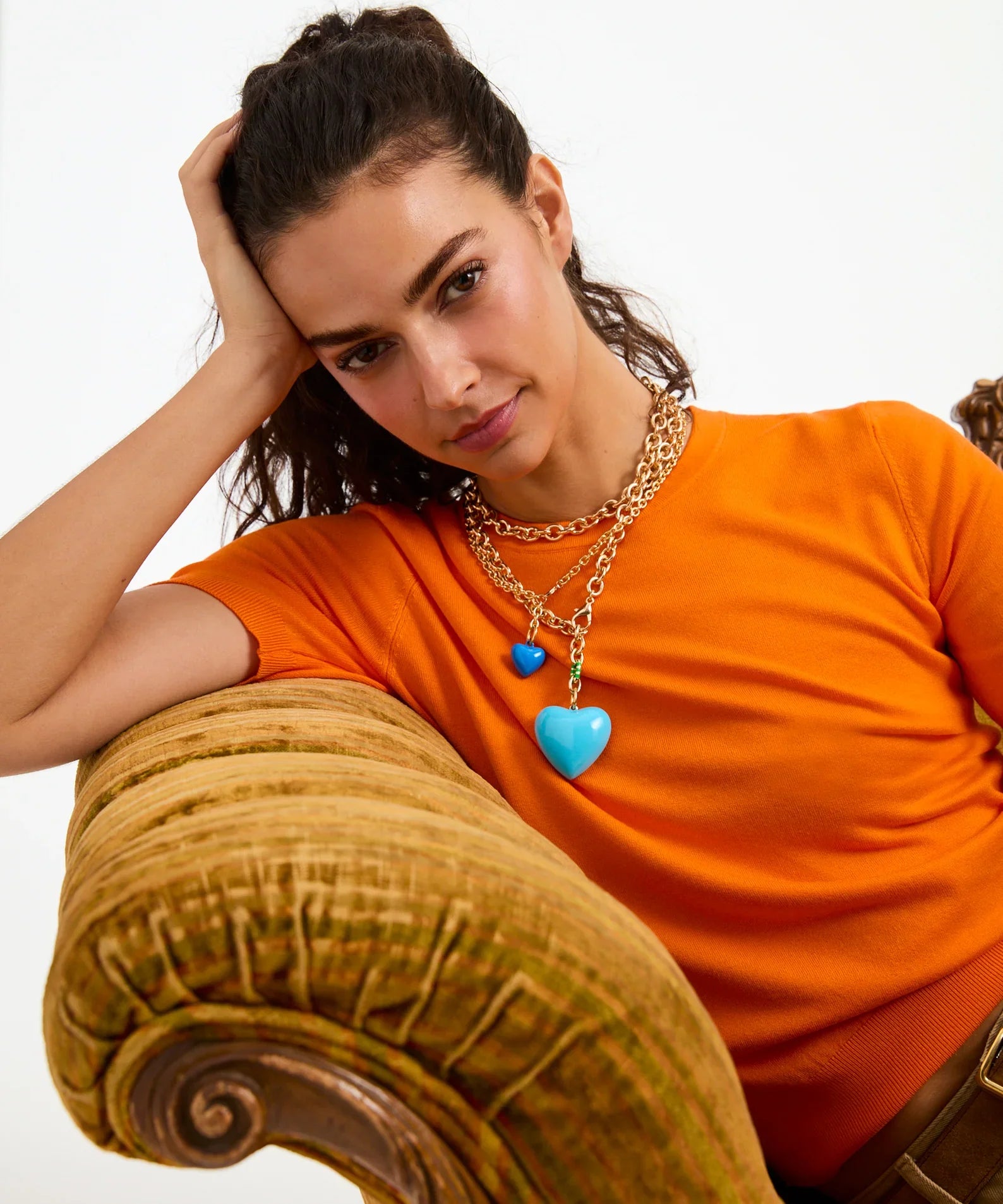 The Happy Heart Necklace in Blue