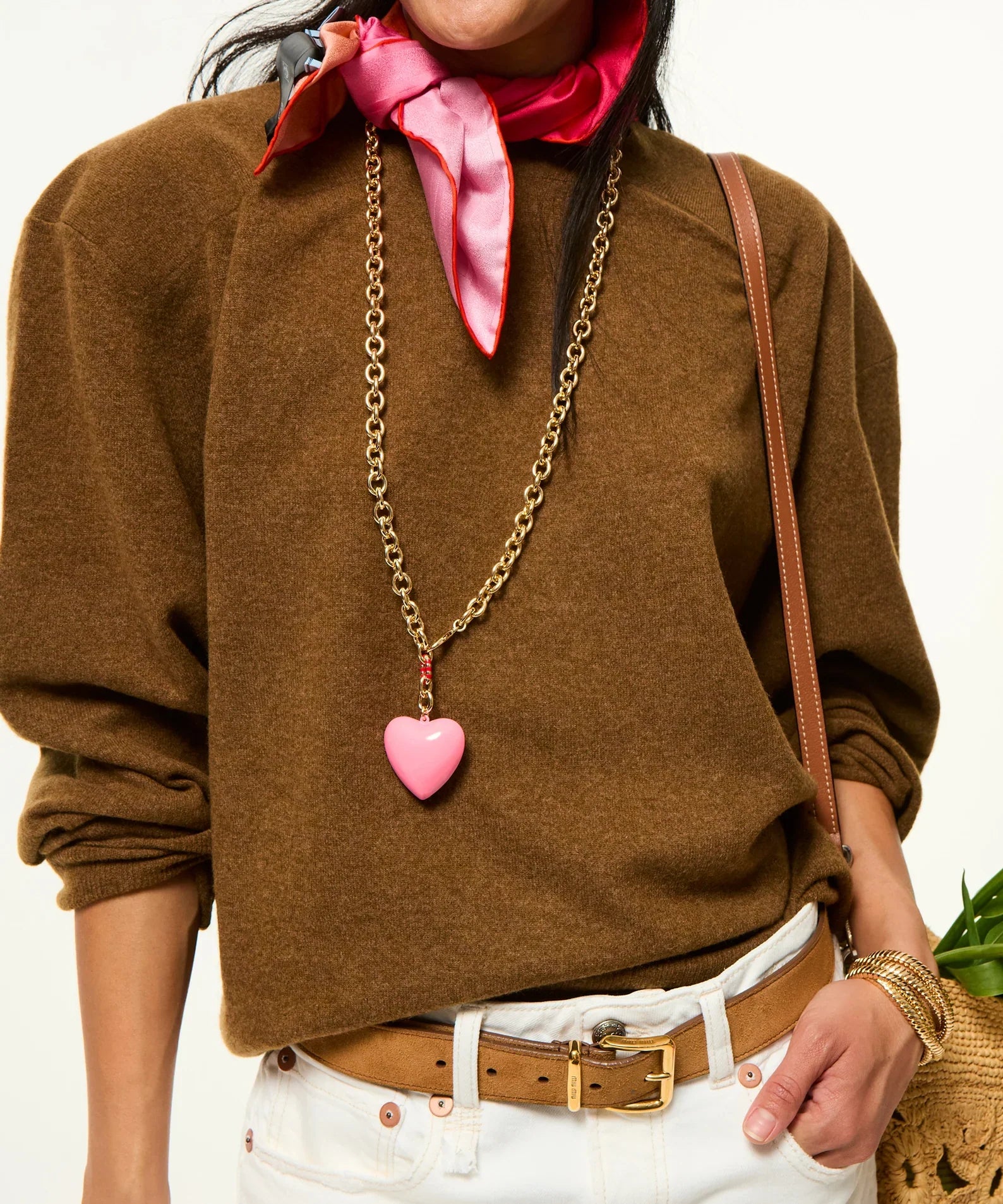 The Happy Heart Necklace in Pink
