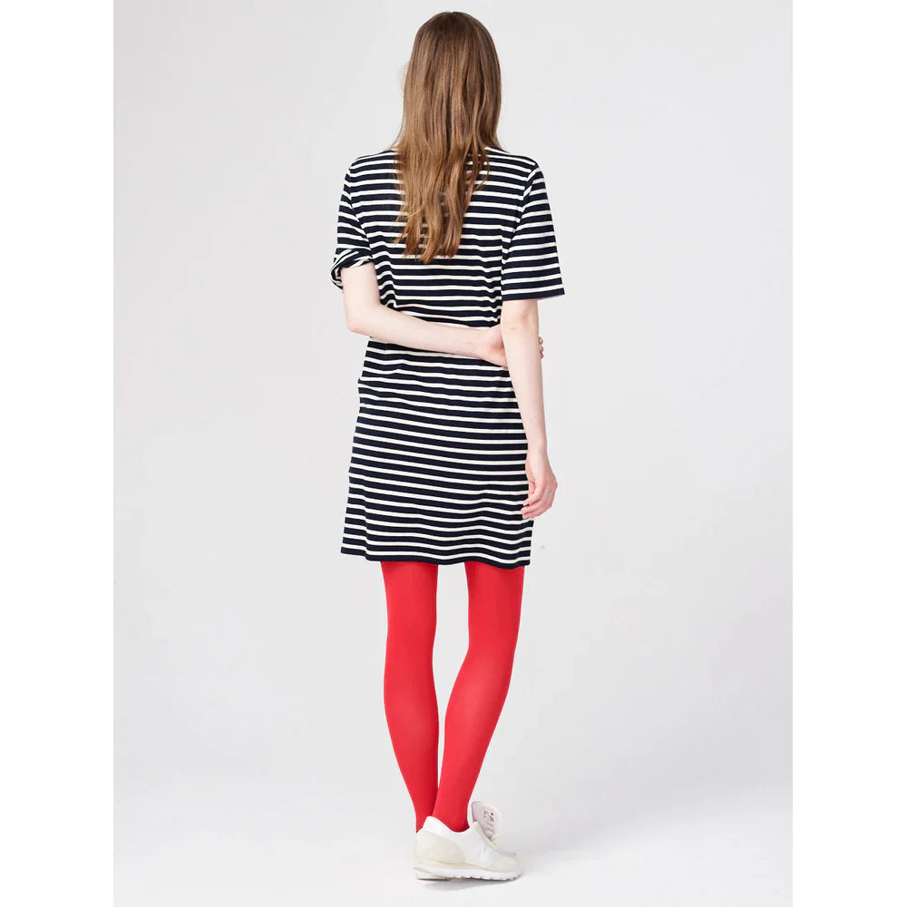 The Tee Dress in Navy/Cream