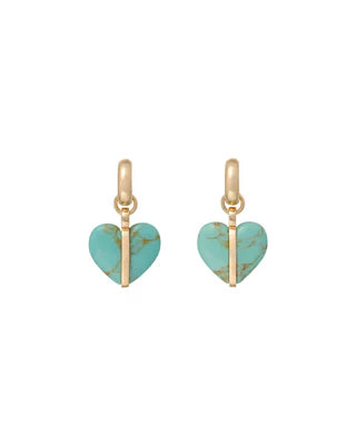 The Stone Mini Heart Earrings in Turquoise
