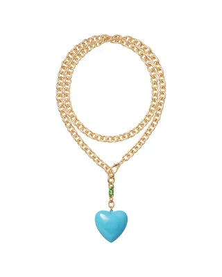 The Happy Heart Necklace in Blue