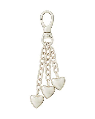 The Mini Puffy Heart Bag Charm in Silver