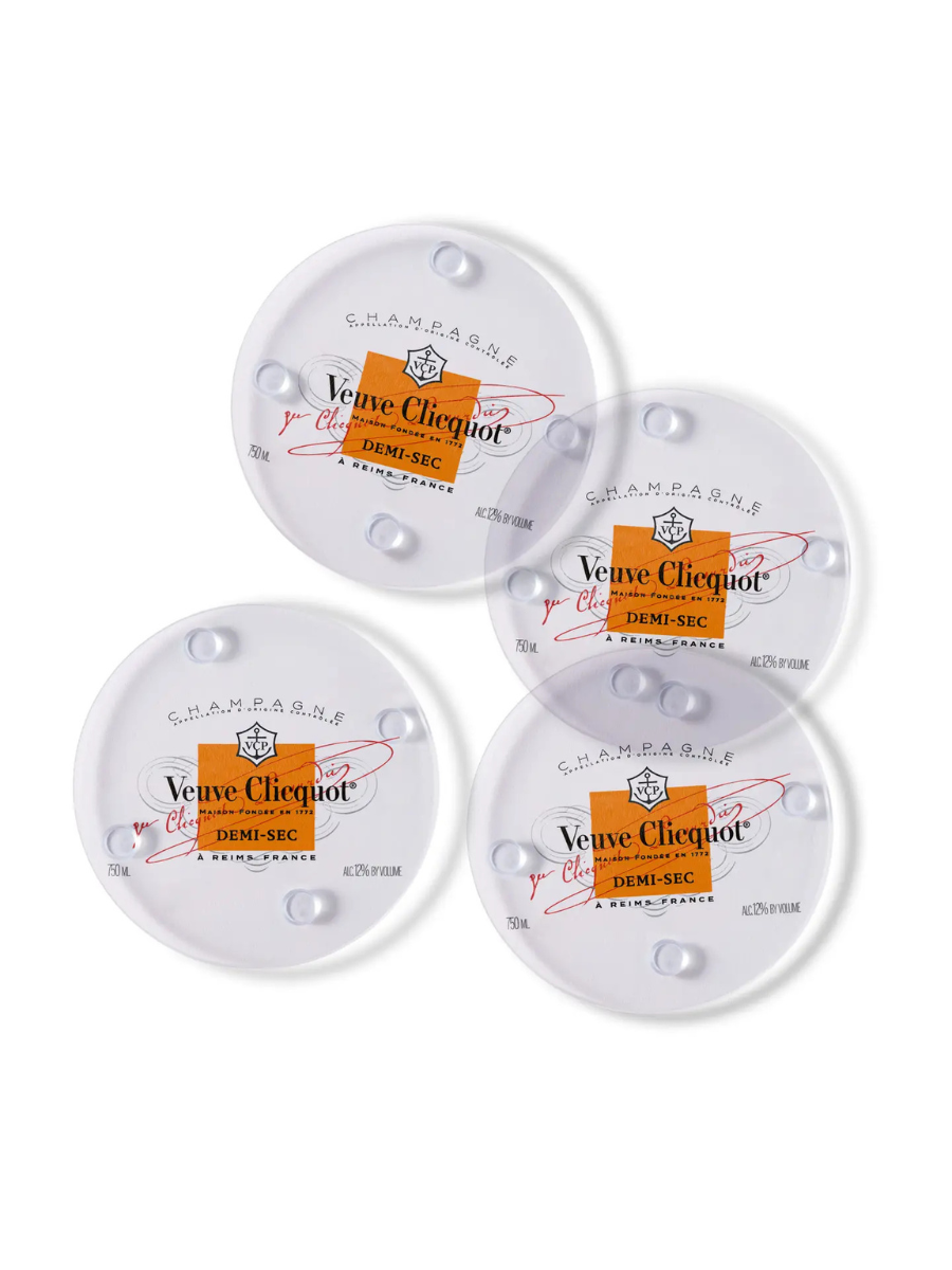 Glass Coasters - Champagne Label