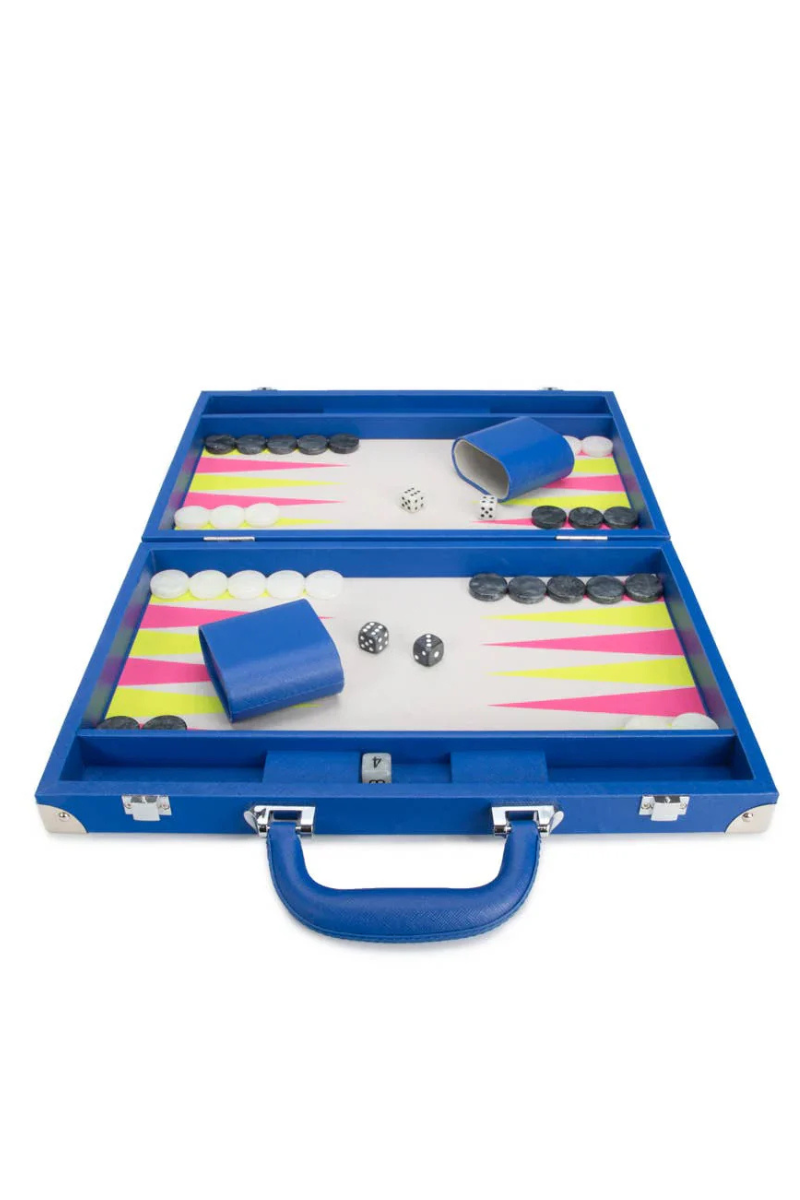 Ellen Backgammon Set in Blue