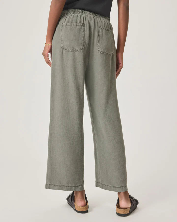 Angie Crop Wide Leg Pant in Soft Vintage Olive Branch