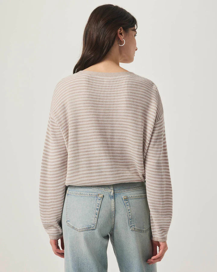 Bri Striped Cardigan in Fawn Stripe