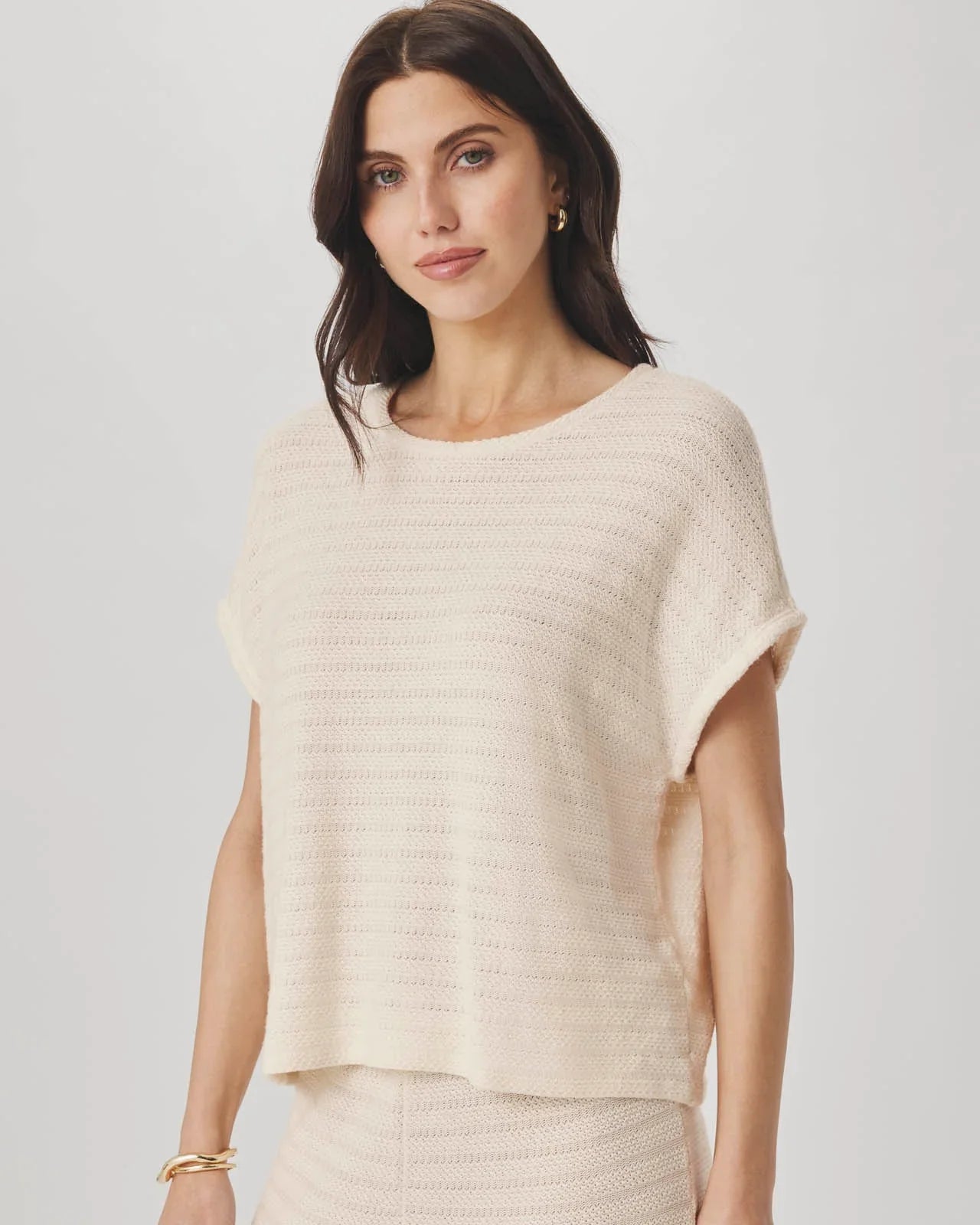 Marisol Short Sleeve Top in Shell