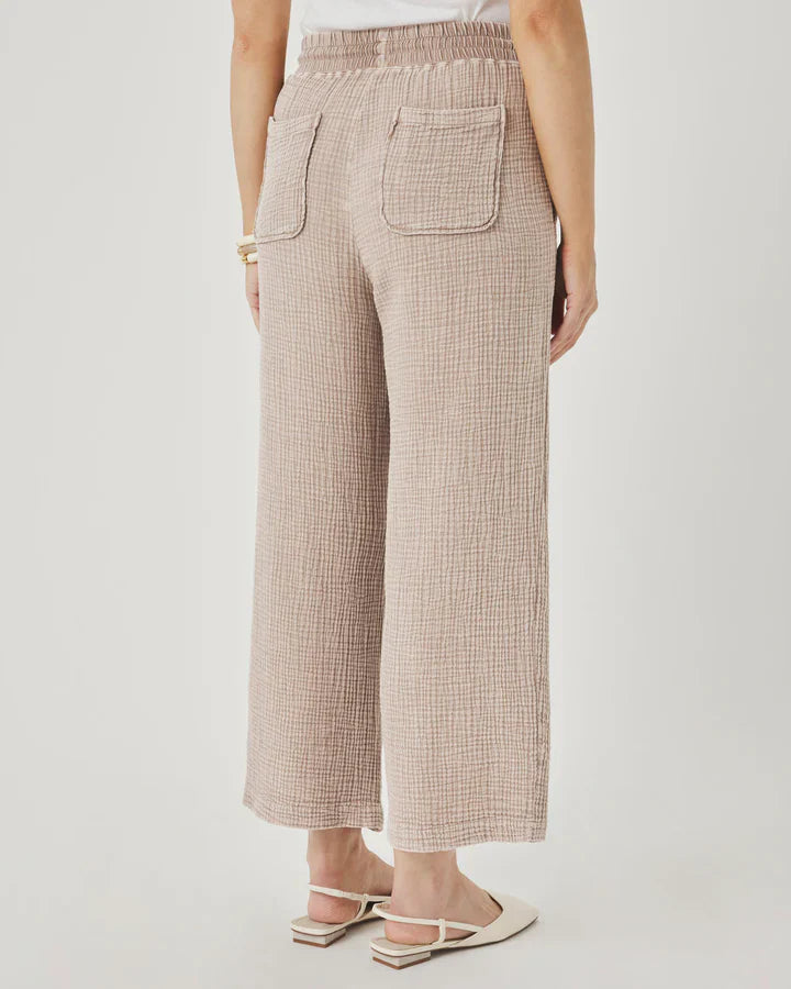 Ava Gauze Pant in Light Wicker