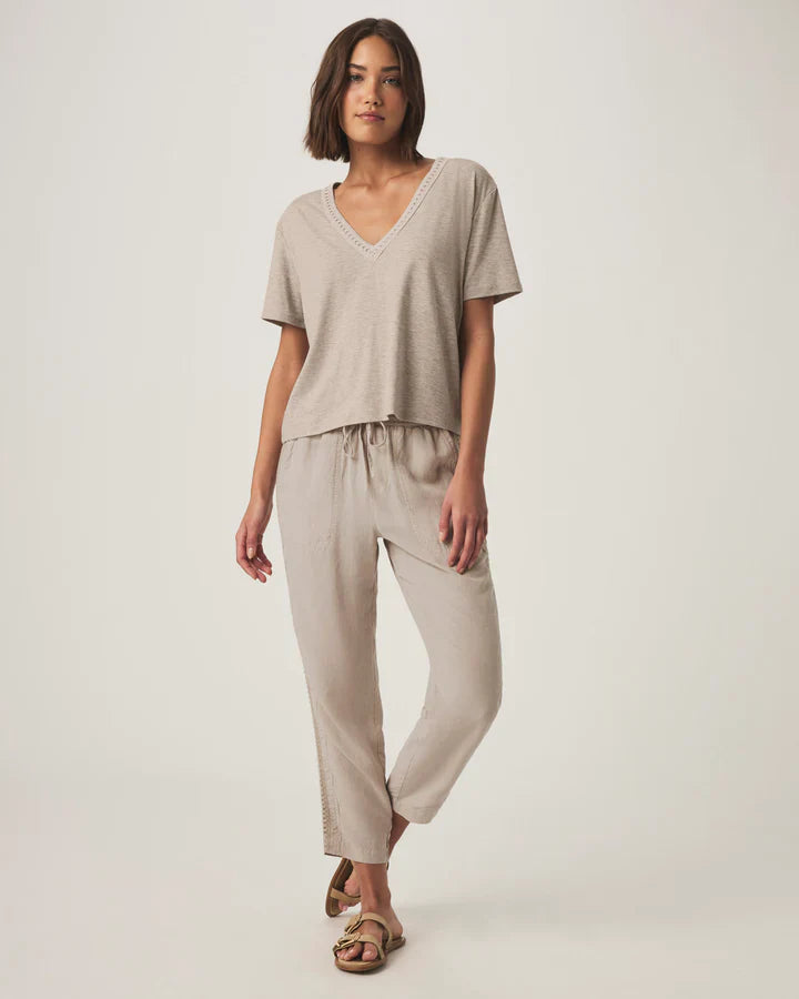 Angie Straight Crochet Pant in Fawn