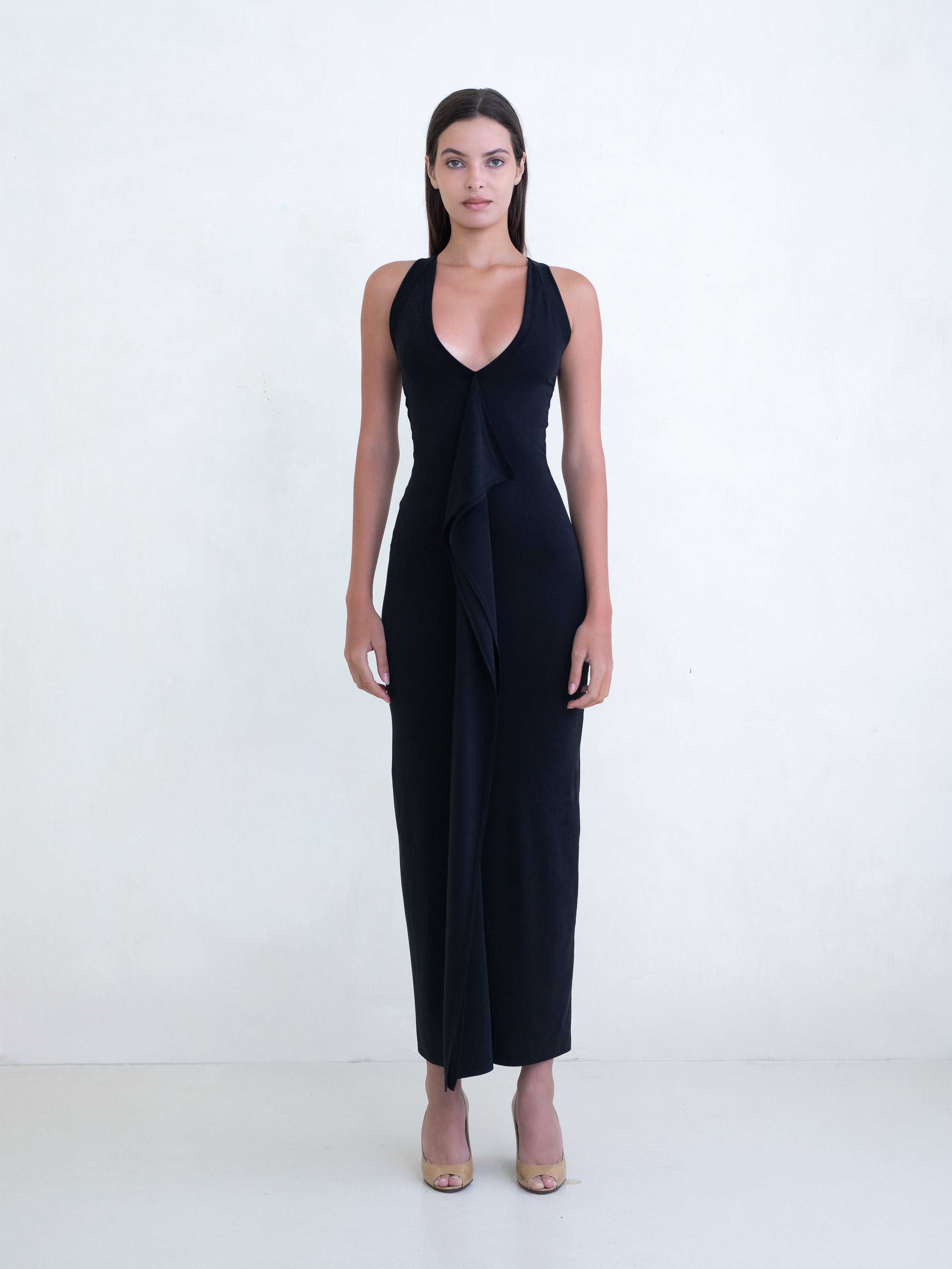 Cascade Maxi Dress - Black