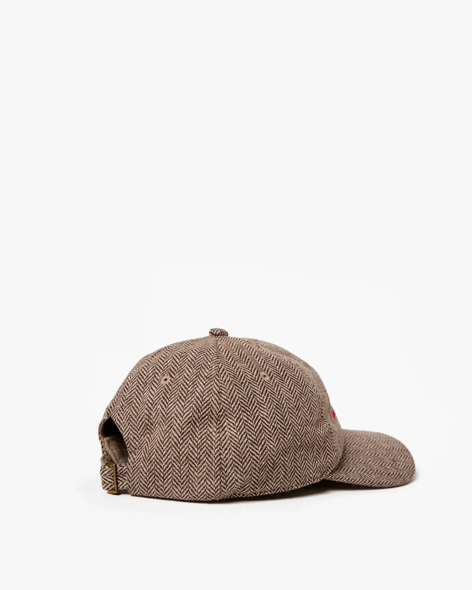 Wool Baseball Hat in Taupe w/ Super Red Embroidered Ciao