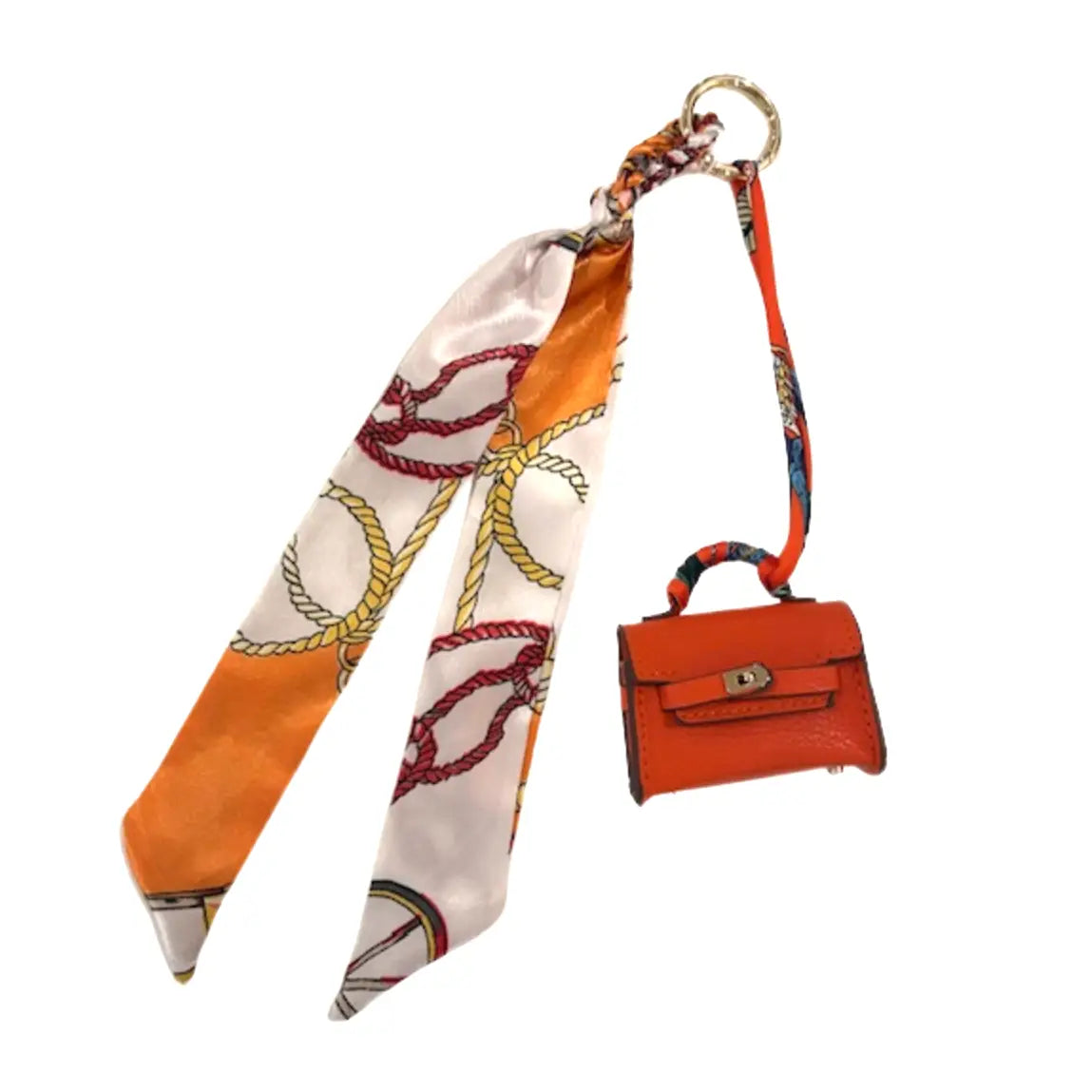 Mini Designer Bag Charm in Orange