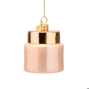 Glass Pale Pink Opal Anti Aging Cream Ornament