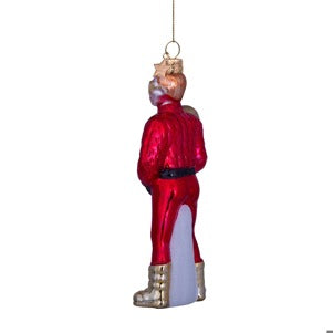 Glass Red Ski Boy Ornament