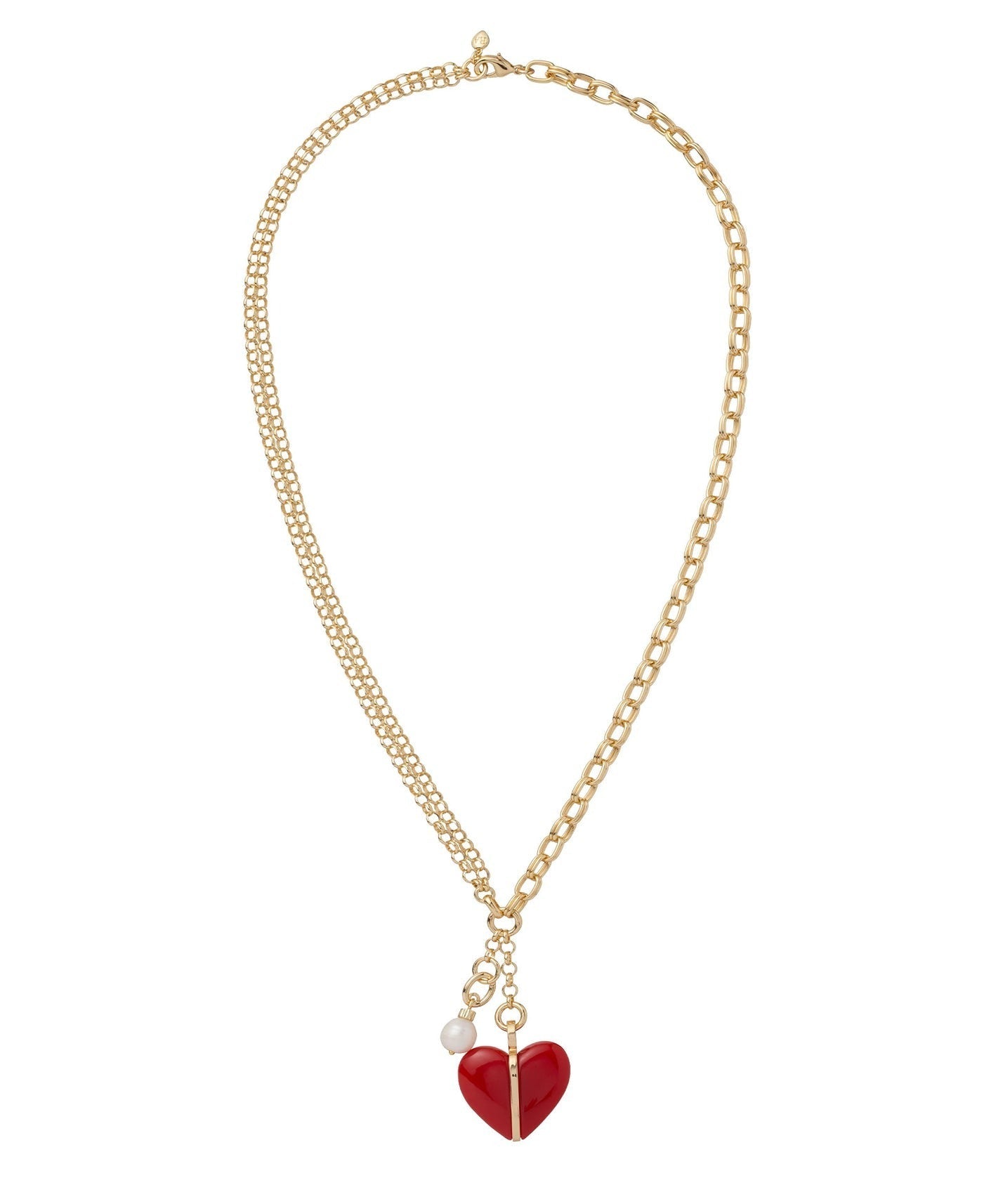 The Big Stone Heart Charm Pendant in Carnelian