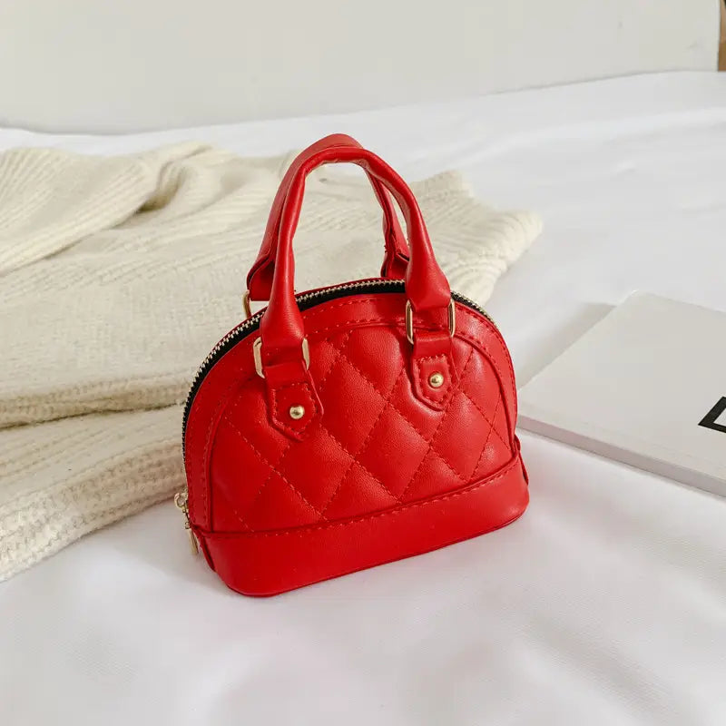 Mini Shell Rhombus Handbag in Red